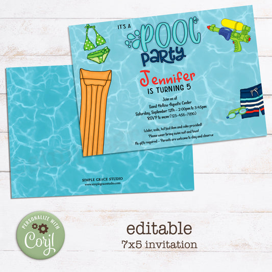 Pool Party Invitation