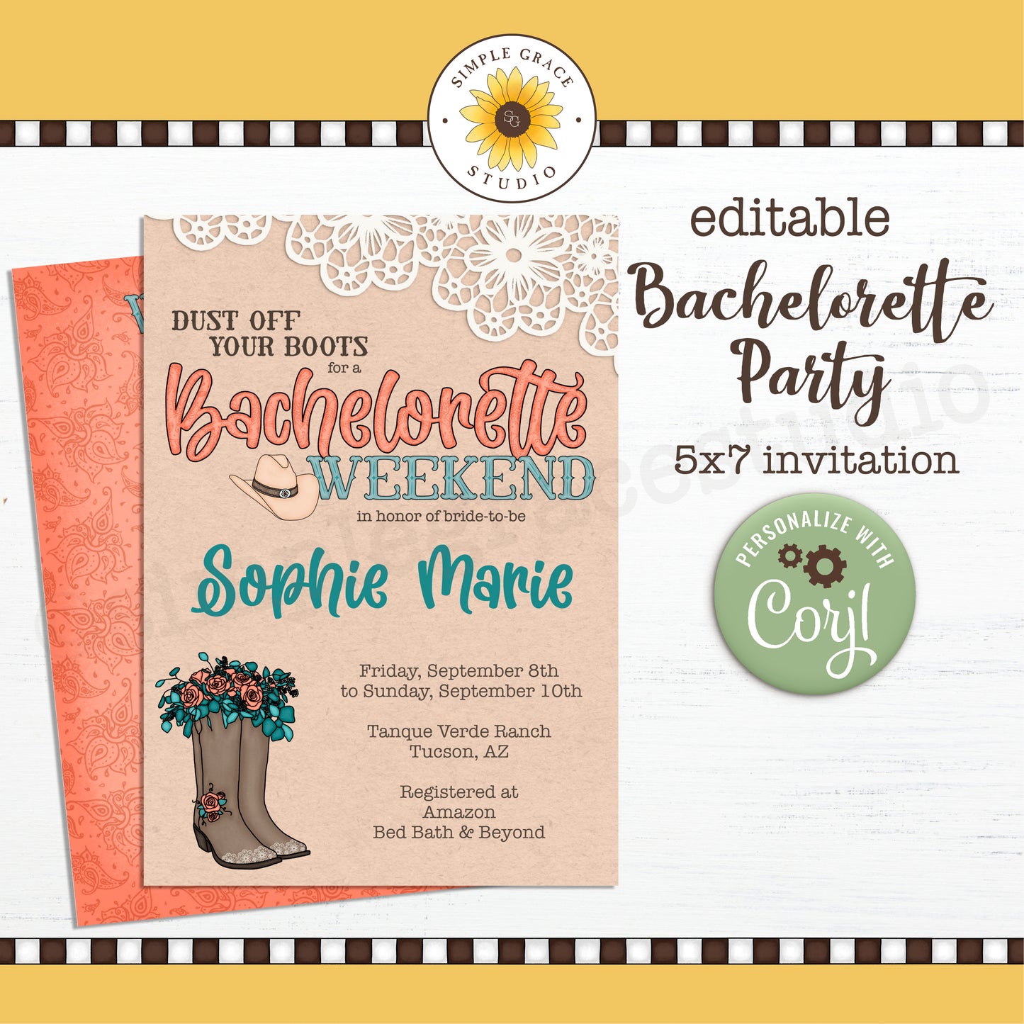 Western Bachelorette Party Invitation