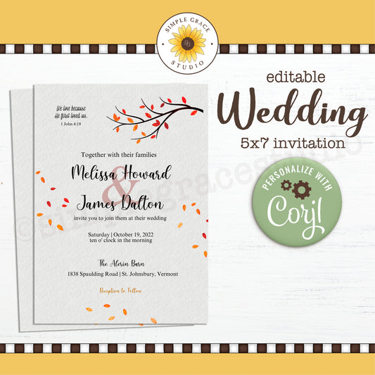 Fall Wedding Invitation