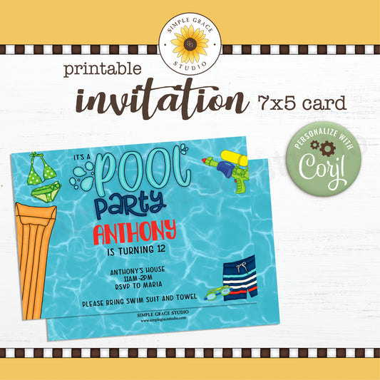 Pool Party Invitation