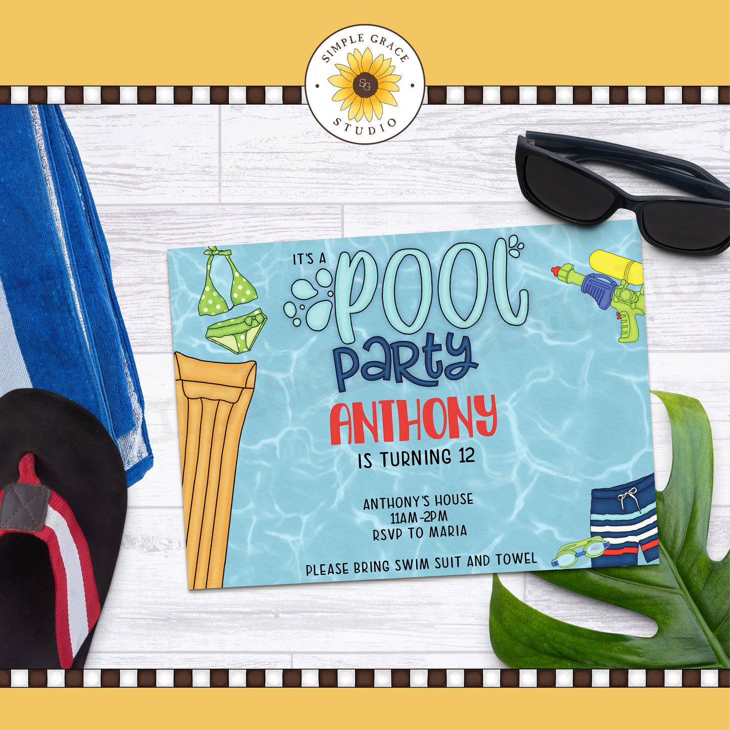 Pool Party Invitation