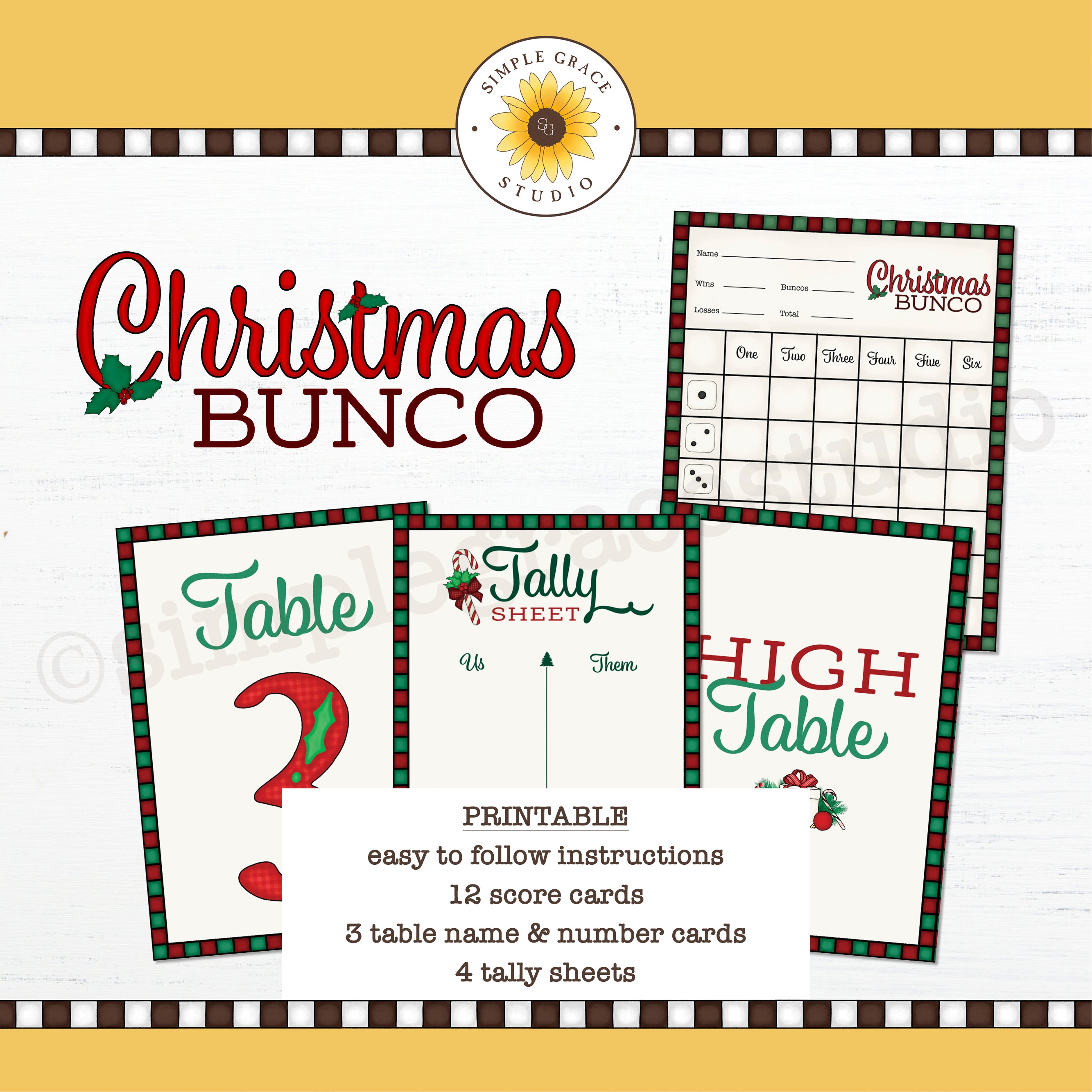 Bunco Christmas Listing christmas bunco – simplegracestudio