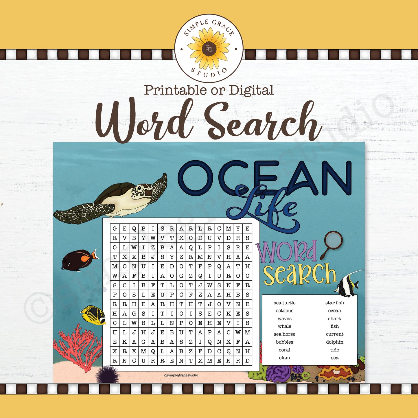 Ocean Life Word Search