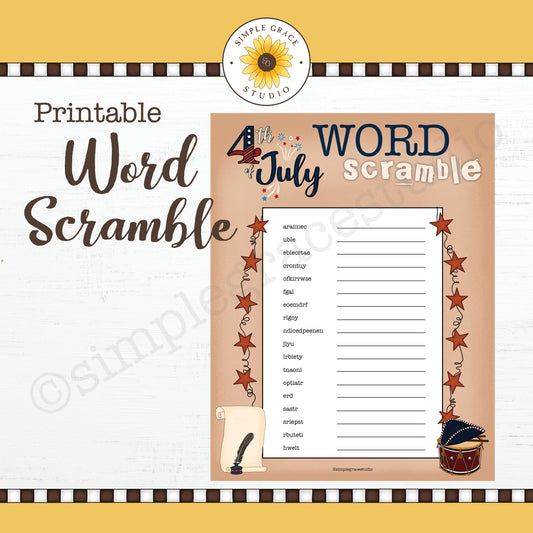4th of July Word Scramble