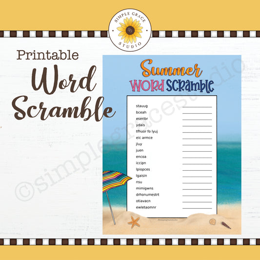 Summer Word Scramble