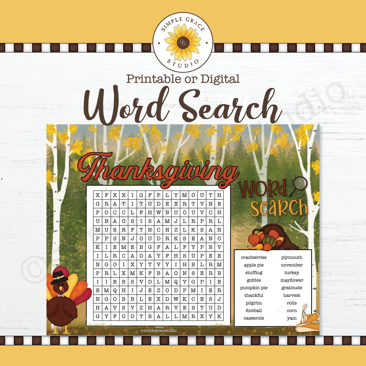 Thanksgiving Word Search