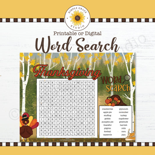 Thanksgiving Word Search