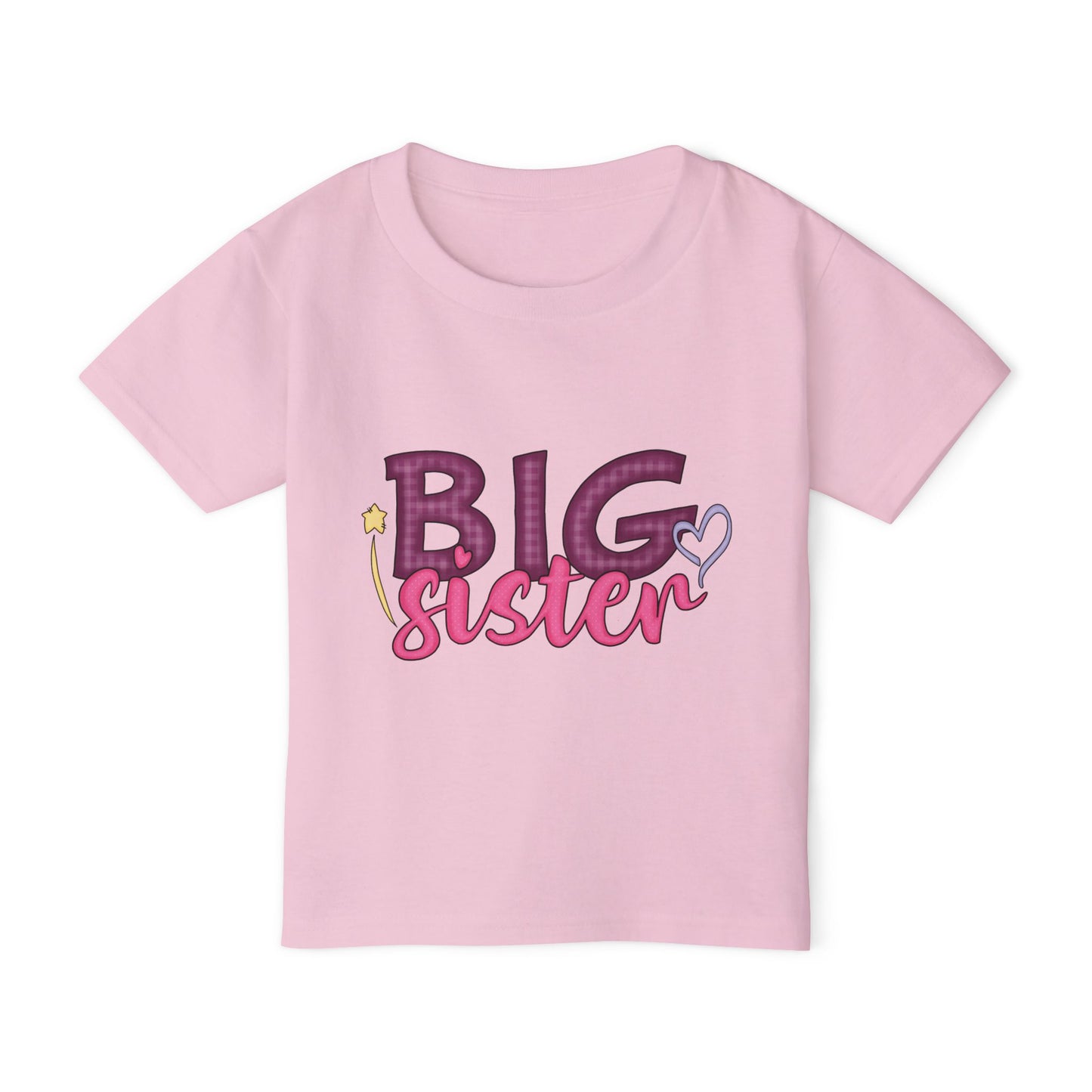 Big Sister Toddler T-Shirt – Cute Pink & Purple Sibling Announcement Tee