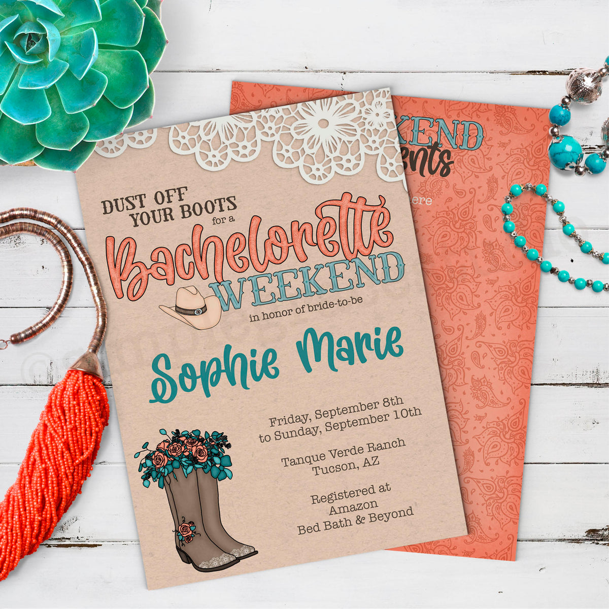 Western Bachelorette Party Invitation