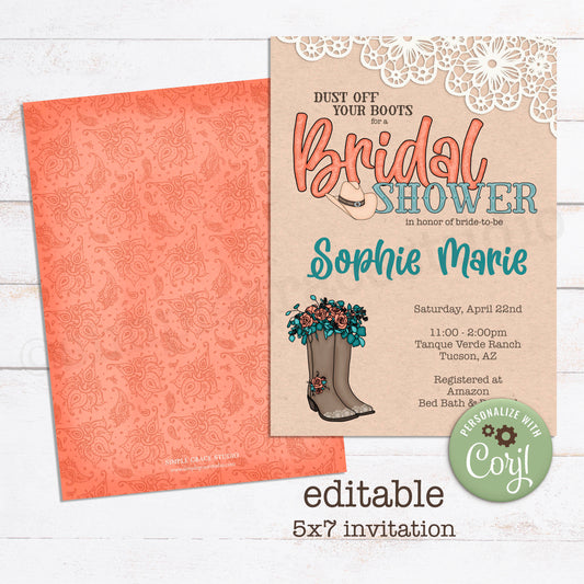 Western Bridal Shower Invitation