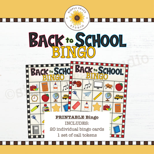 Back to School Bingo