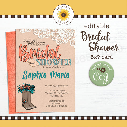 Western Bridal Shower Invitation