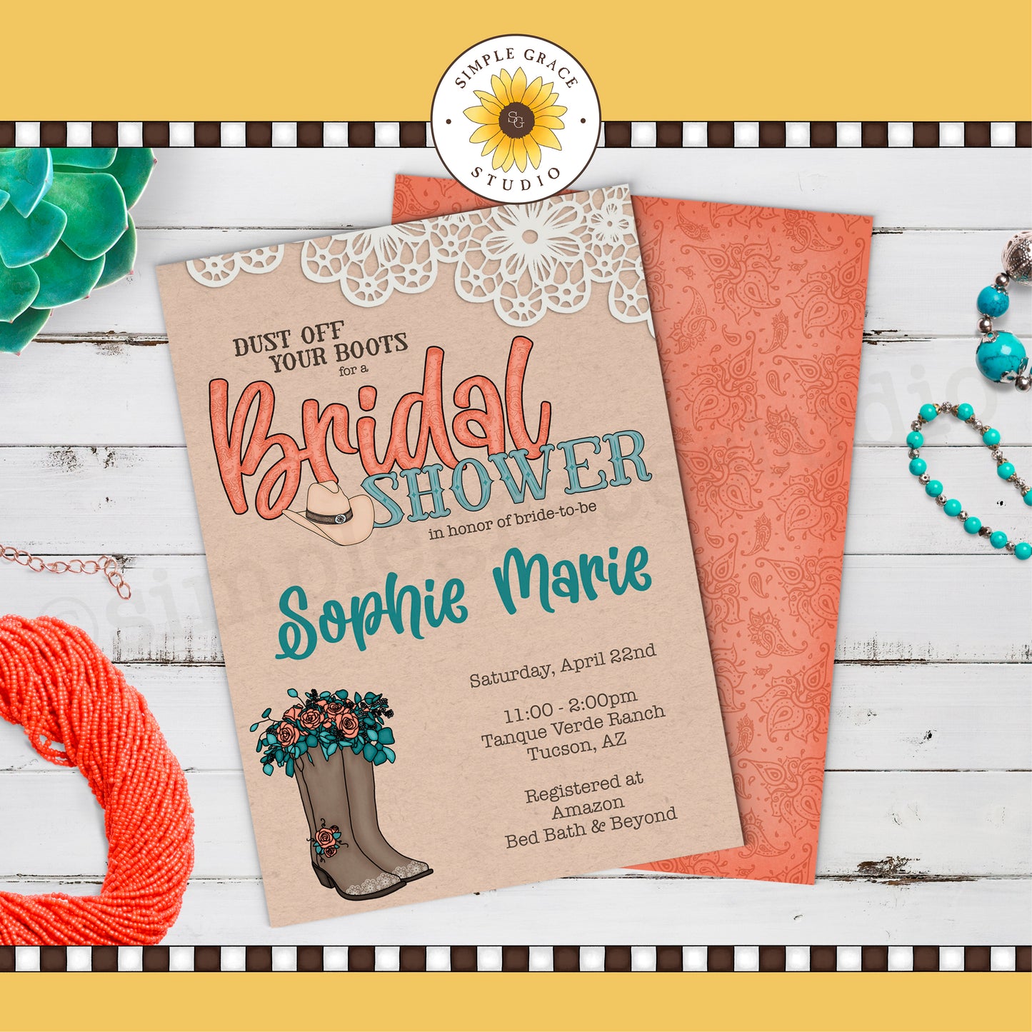 Western Bridal Shower Invitation