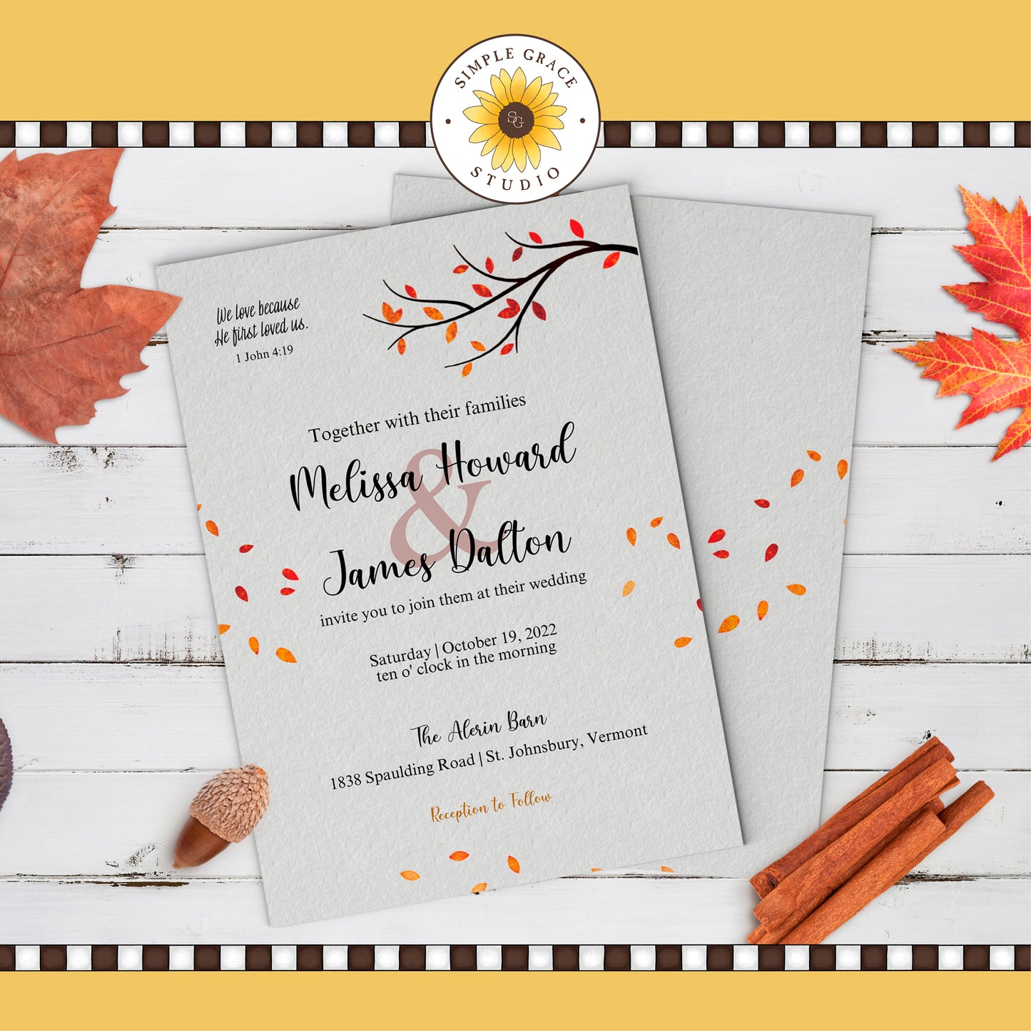 Fall Wedding Invitation