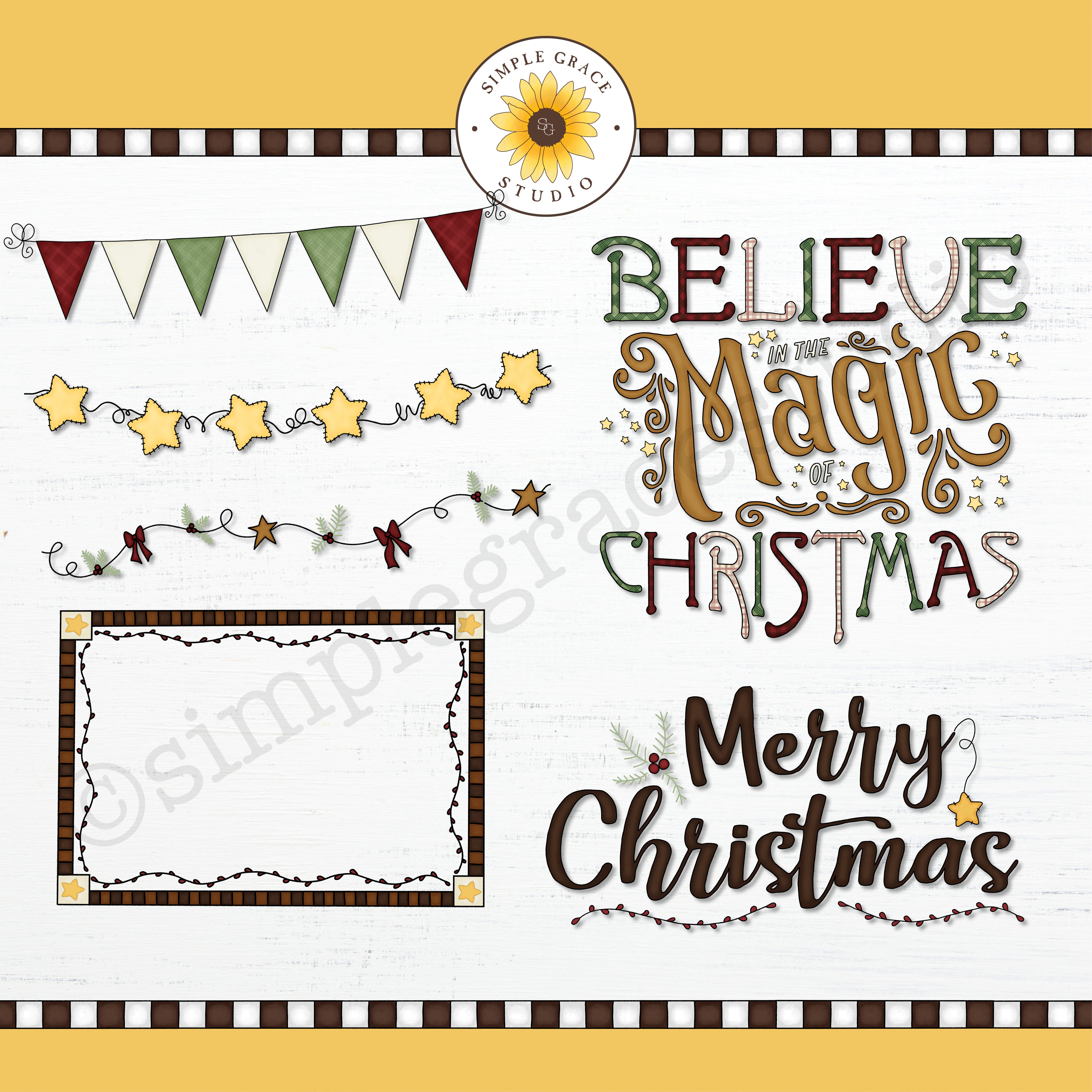 Country Christmas Clipart SimpleGraceStudio   CountryChristmas Clipart4 