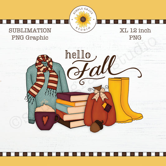 Hello Fall Sublimation Clipart
