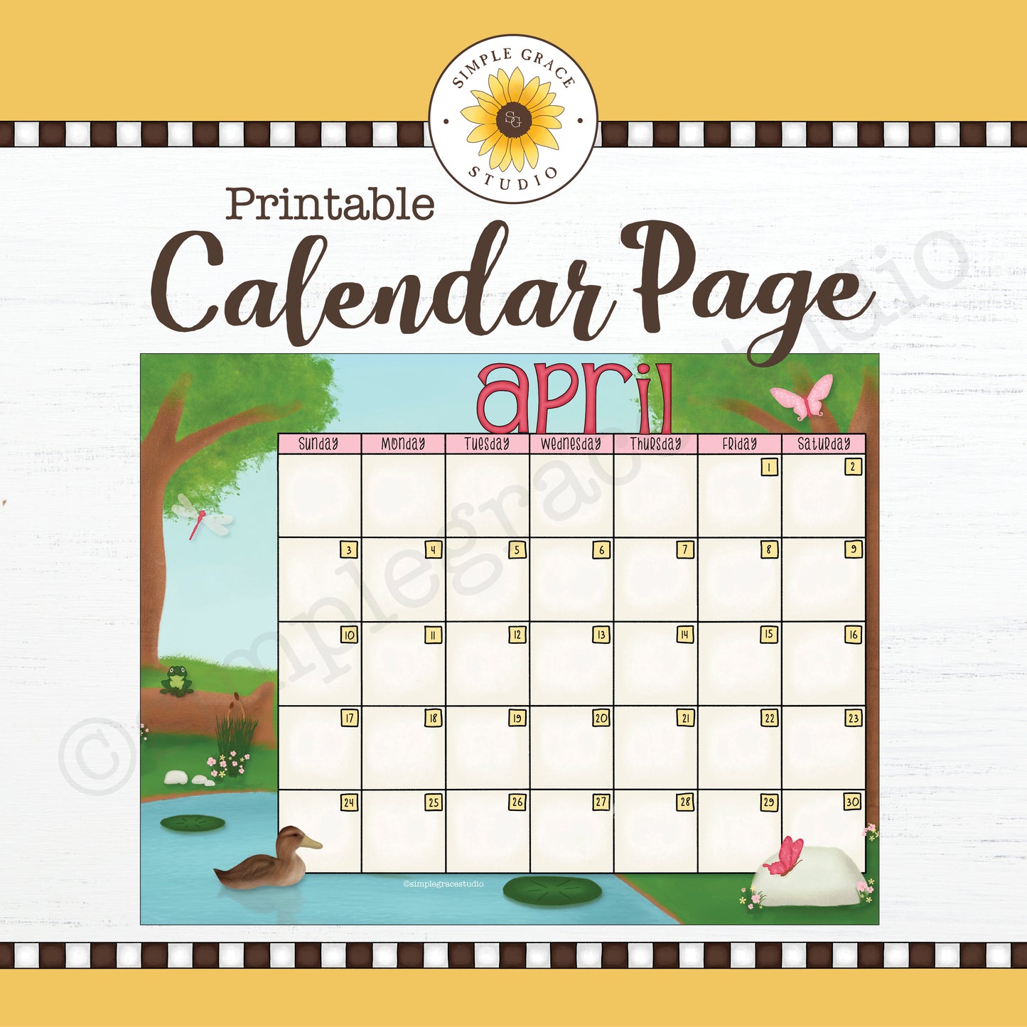 Printable Calendar Page