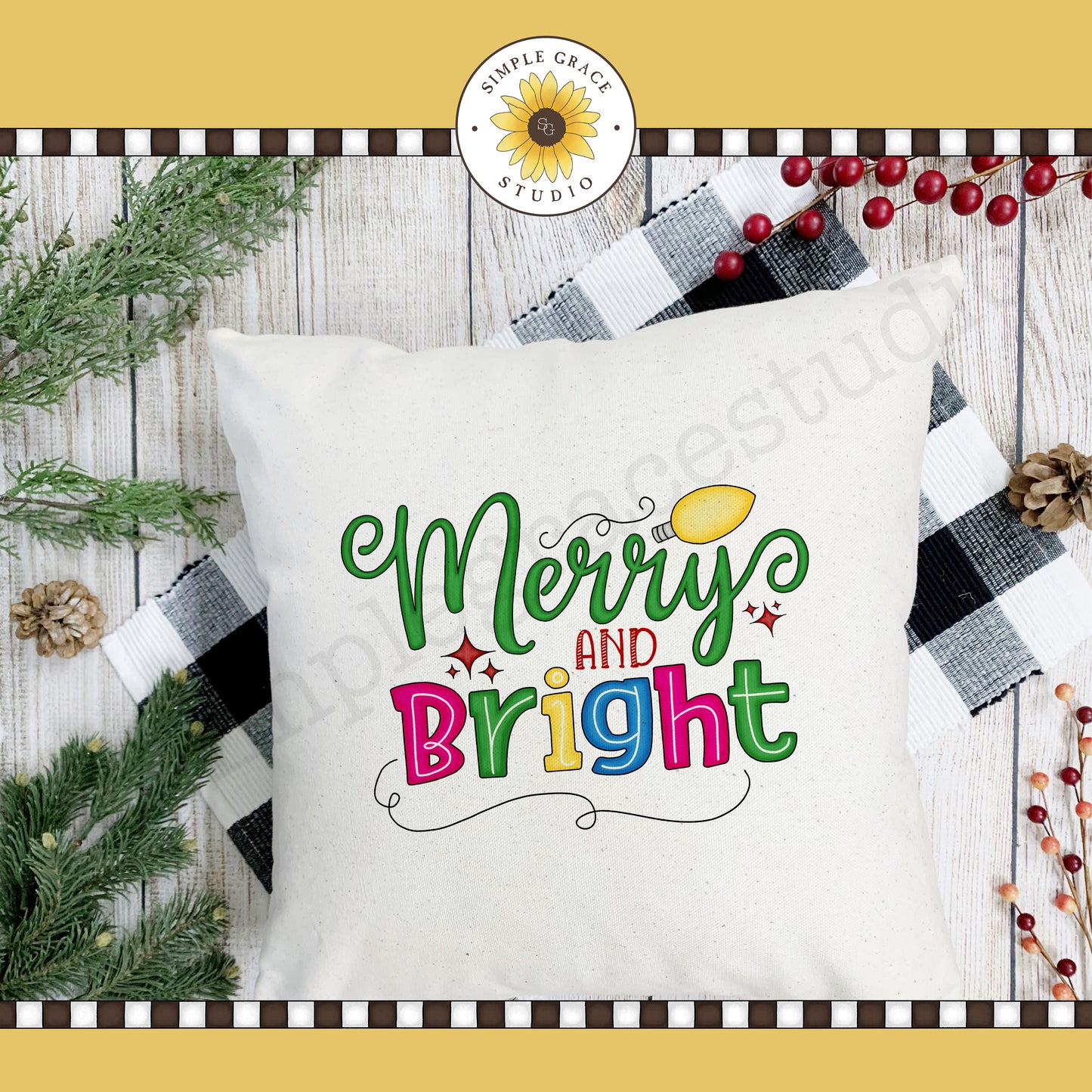 Merry & Bright - Christmas Clipart