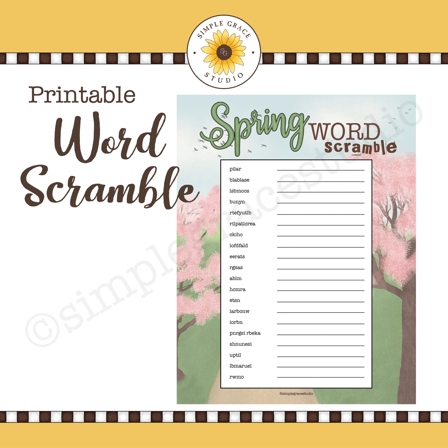 Spring Word Scramble