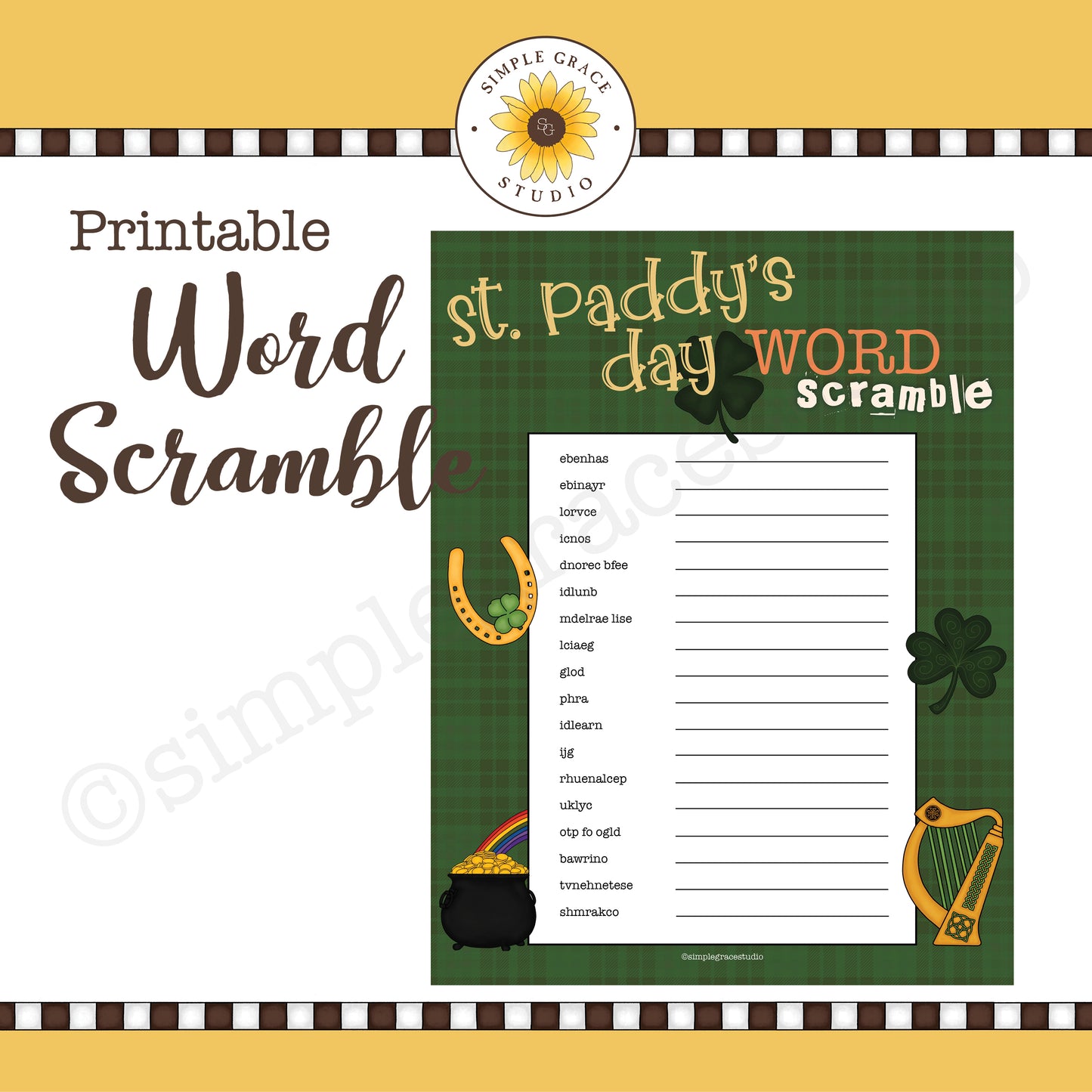 St. Paddy's Day Word Scramble